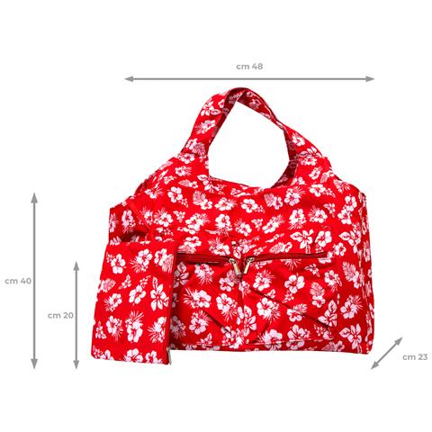 Borsa Mare Spiaggia Piscina Borsone Grande Tasca Portaoggetti Mod Malibu Borsa Rosso - Foto 5