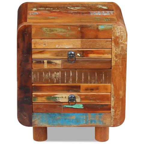 Comodino In Solido Legno Di Recupero 43x33x51 Cm - Foto 2