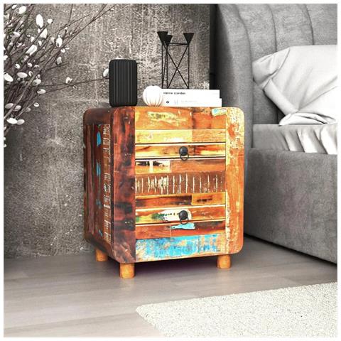 Comodino In Solido Legno Di Recupero 43x33x51 Cm - Foto 8