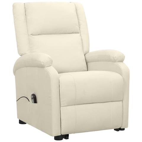 Poltrona Alzapersona Crema In Tessuto - Foto 1