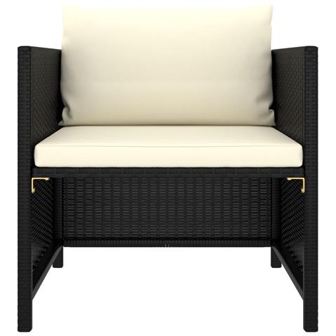 Lusso Casadino -  Poltrona Da Giardino Con Cuscini In Polyrattan Nero - Foto 1