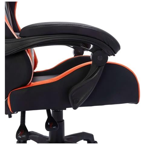 Sedia Da Gaming Con Luci A Led Rgb Arancione E Nera Similpelle - Foto 8