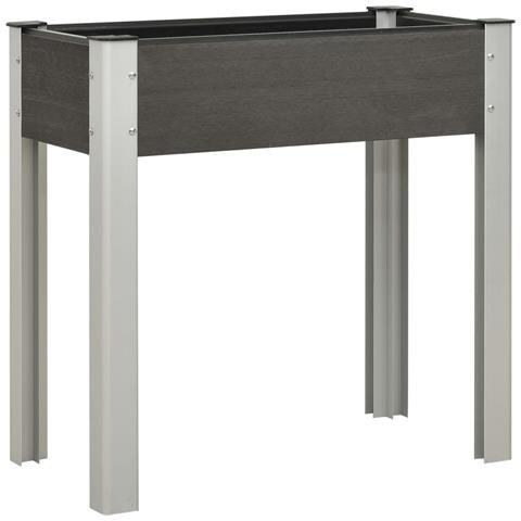 Lusso Casadino -  Fioriera Rialzata Da Giardino 75x40x75 Cm In Wpc Grigio - Foto 2