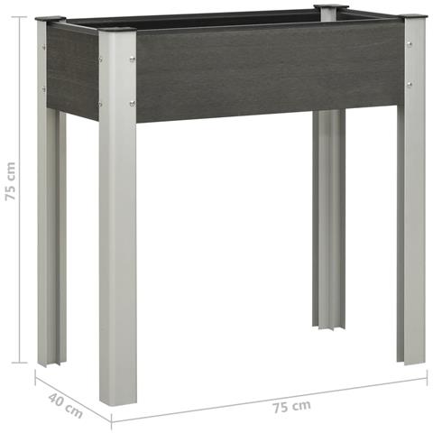 Lusso Casadino -  Fioriera Rialzata Da Giardino 75x40x75 Cm In Wpc Grigio - Foto 6