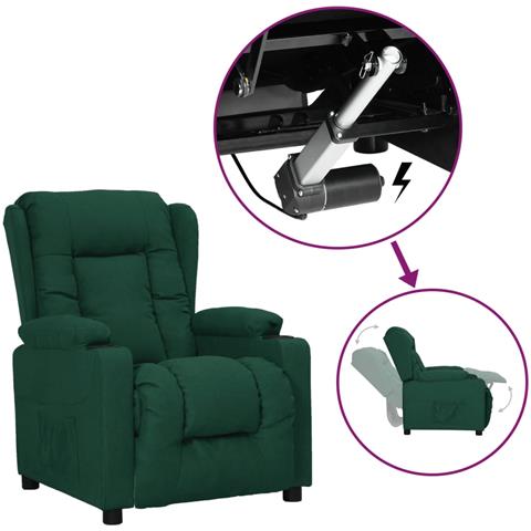 Lusso Casadino - Poltrona Alzapersona Verde Scuro Tessuto - Foto 2