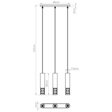 Lampada A Sospensione Lami 3l Bianco Sl. 1688 - Moderno Lampada A Sospensione Bianco 125x40x6 Cm - Foto 2