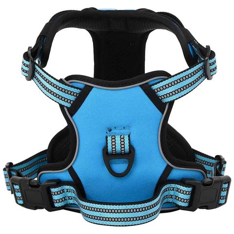 Pettorina per Cani con Guinzaglio e Collare Regolabile Blu M - Foto 1