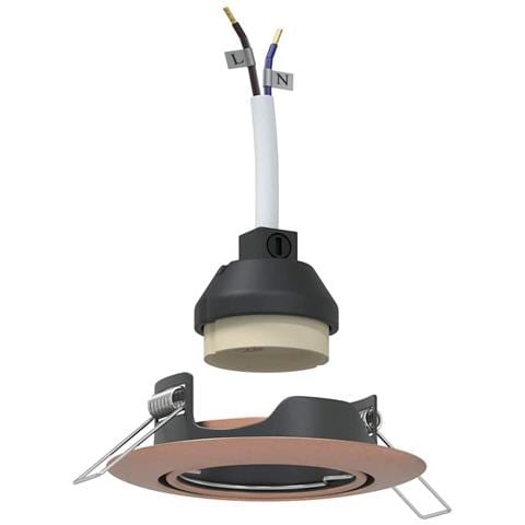 Faretti Incassati 6 pz Rotondi GU10 Rame Ø90 mm Acciaio - Foto 1