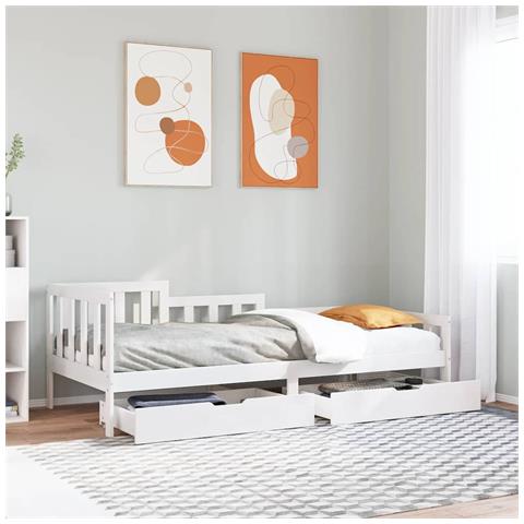 Dormeuse con Cassetti 90x190 cm in Legno Massello Pino - Foto 2