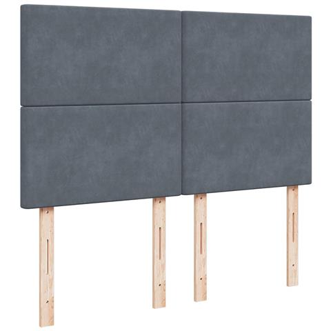 Giroletto a Molle con Materasso Grigio Scuro 140x200 cm Velluto - Foto 9