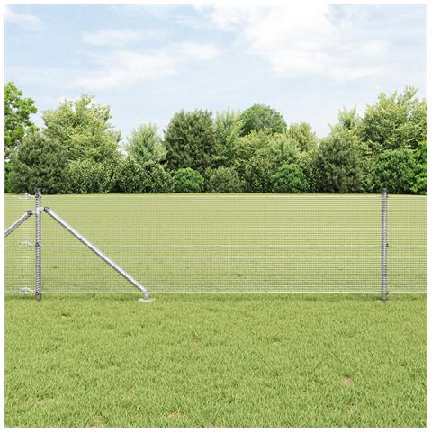 Set di Pali per Recinzione Set di 2 Acciaio zincato 25 x 0.5 m - Foto 2