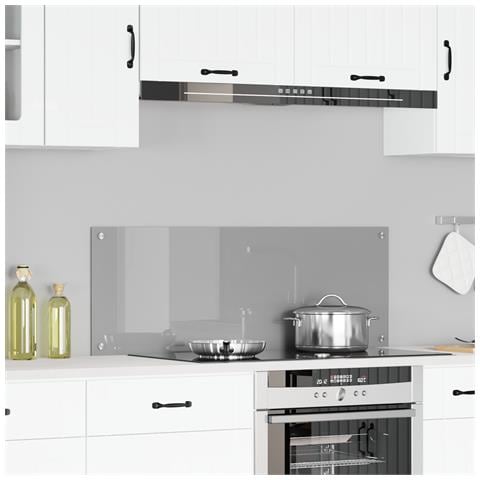 Schienale Cucina Grigio Chiaro 110x40x0,6 cm Vetro Temperato di - Foto 2