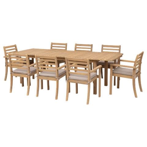Set Di Mobili Da Giardino Allungabili 180/240cm Padar In Legno Di Acacia 8 Posti - Cuscini Sabbia - Foto 1