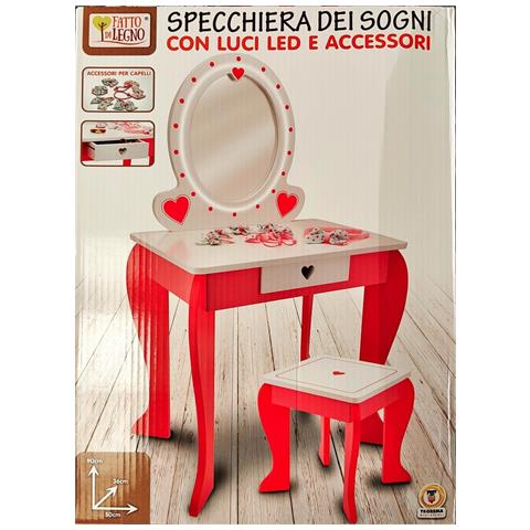 Specchiera Di Legno Con Sgabel 90 Cm - Foto 1