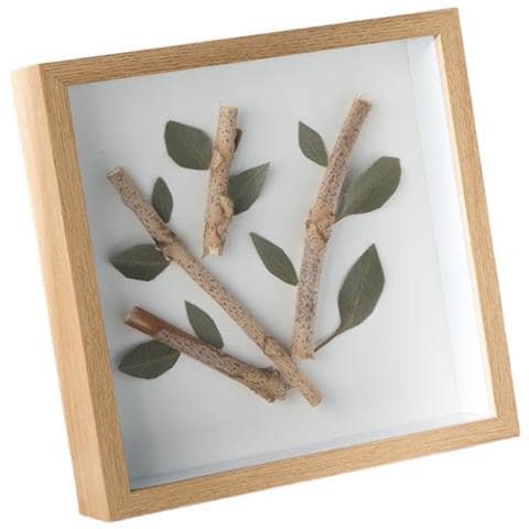 Cornice A Giorno Quadrata In Legno Naturale - Perfetta Per Composizioni Fai Da Te Con Fiori Secchi E Piante  9 Inch - Foto 1
