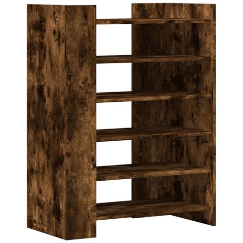 Scarpiera Rovere Fumo 74,5x37,5x100 cm in Legno Multistrato - Foto 1
