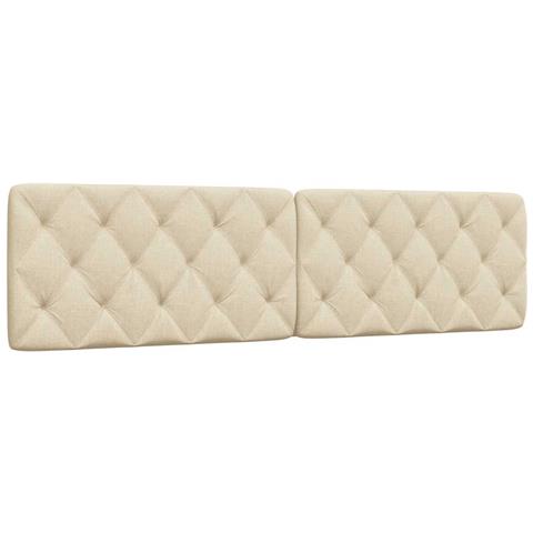 Cuscino Testiera Crema 200 cm in Tessuto - Foto 1