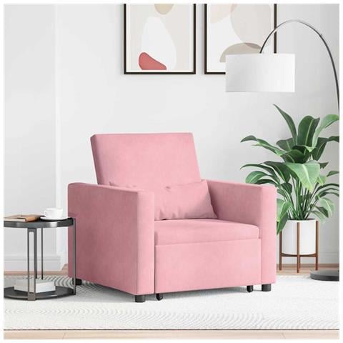 Divano Letto Singolo Rosa chiaro 90 x 165 x 87 cm Velluto - Foto 2