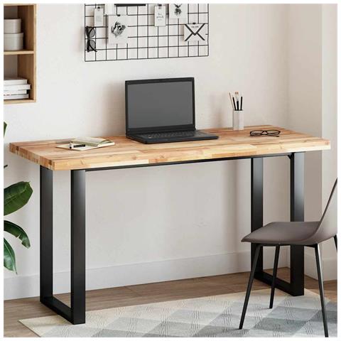 Piano Tavolo Rettangolare 120x60x4cm Legno Massello di Acacia - Foto 2