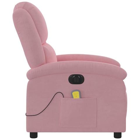 Poltrona Massaggiante Reclinabile Elettrica Rosa Velluto - Foto 9