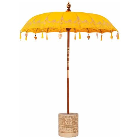 Parasol Balinese Giallo 180-190 cm Cotone, legno massello - Foto 1