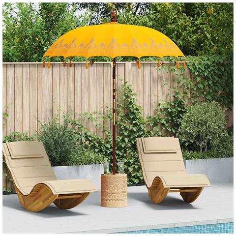 Parasol Balinese Giallo 180-190 cm Cotone, legno massello - Foto 2