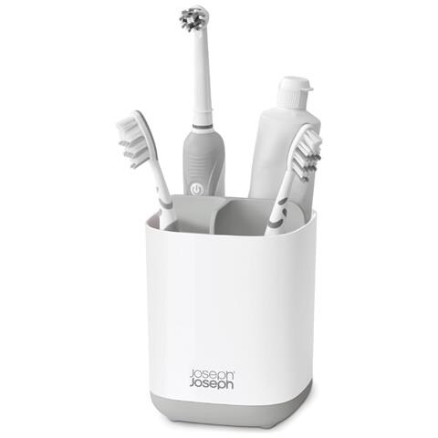 Portaspazzolini Easystore Grigio Chiaro Organizzatore Compatto Base Antiscivolo Materiali Resistenti Ideale Per Piccoli Bagni - Foto 1