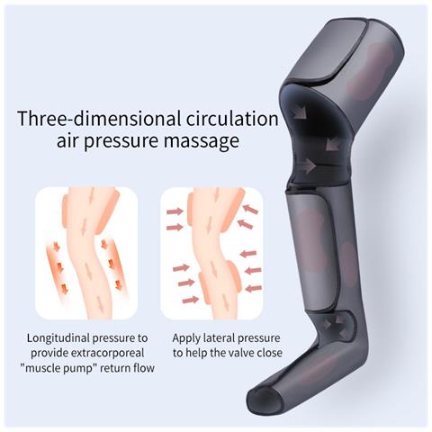 Massaggiatore Ad Aria Per Gambe (coppia) - Terapia Elettrica A Compressione Per Uso Domestico Grey - Foto 2