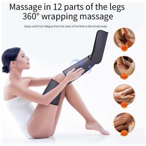 Massaggiatore Ad Aria Per Gambe (coppia) - Terapia Elettrica A Compressione Per Uso Domestico Grey - Foto 6