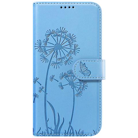 Custodia A Portafoglio Per Galaxy A56 / A36 Premium Design Fiori Farfalla, Blu Chiaro - Foto 1