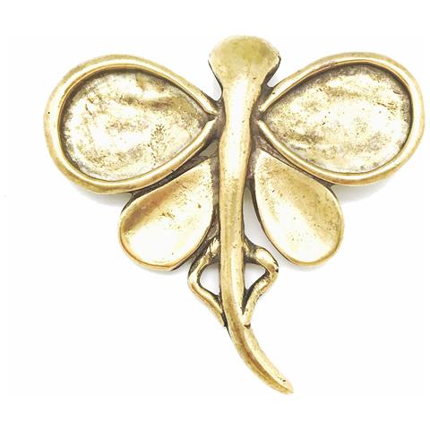 Spilla A Forma Di Libellula In Zama Placcata Oro 7,5 Cm - Foto 1