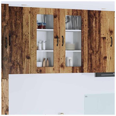 Pensile cucina con porta 2 pcs Legno vecchio 40 x 31 x 80 cm - Foto 2