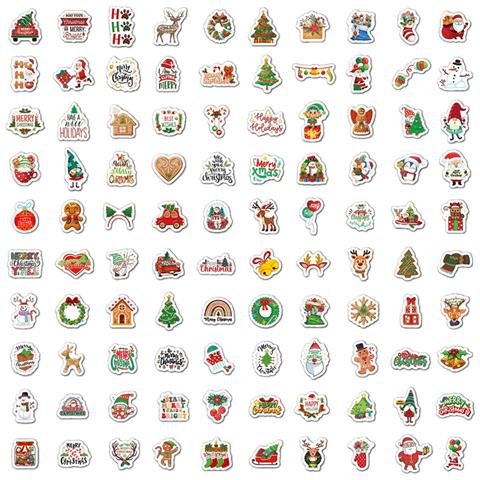 Mini Adesivi Natalizi 100 Pezzi - Decalcomanie Festive Impermeabili In Pvc Per Decorazioni Fai Da Te - Foto 2