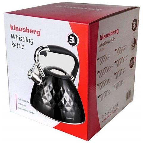 KB-7455 Bollitore con fischietto in acciaio inossidabile da 2,7 l con manico Cool-Touch - Foto 6