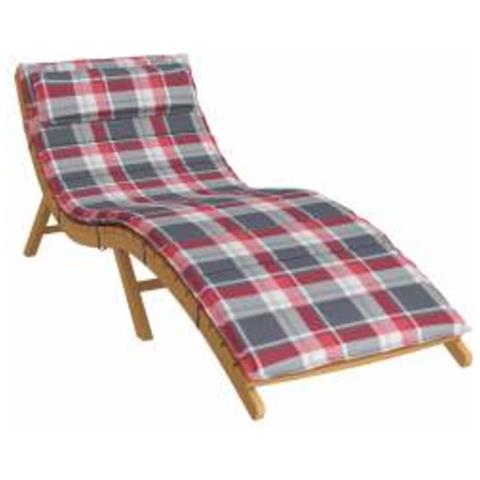 Cuscino per Lounger Sole Plaid Rosso e grigio 178 x 60 x 4 cm - Foto 2
