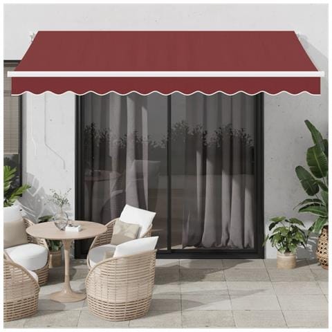 Tenda da Sole Retrattile Automatica con LED Bordò 350x250 cm - Foto 2