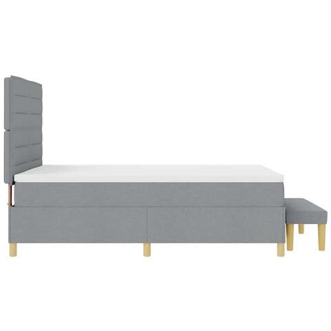 Letto a molle con materasso Grigio chiaro 160 x 200 cm Tessuto - Foto 9