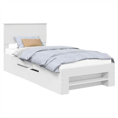 Struttura del letto Bianco 90 x 200 cm Legno multistrato - Foto 1