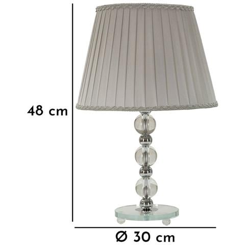 Lampada Da Tavolo Tolly Con Paralume In Tessuto Grigio Cm Ø30x48 - Foto 7