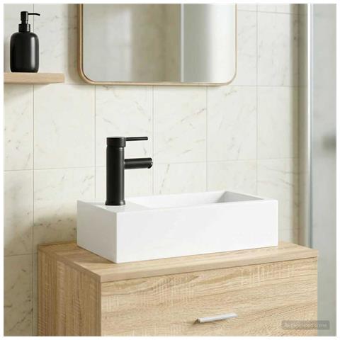 Lavabo da bagno Nero Opaco 45,5 x 25,5 x 13 cm Metallo - Foto 2