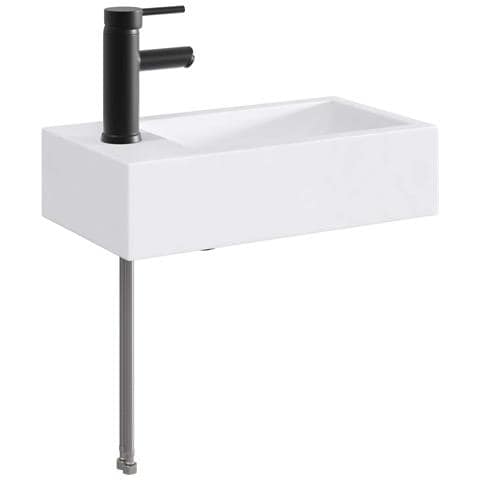 Lavabo da bagno Nero Opaco 45,5 x 25,5 x 13 cm Metallo - Foto 1