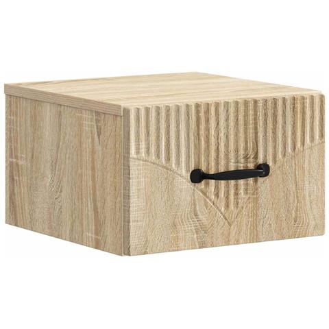 Mobiletto da notte a muro Rovere Sonoma 34,5 x 33 x 20 cm - Foto 1
