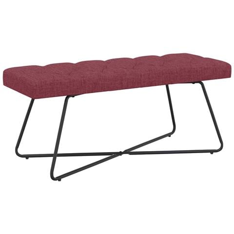 Panchina con bottoni imbottiti Rosso Vino 110 x 40 x 46 cm - Foto 1