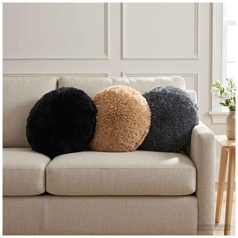 Cuscino con cuscino HEERLEN 2 pz Nero Fleece PV - Foto 2