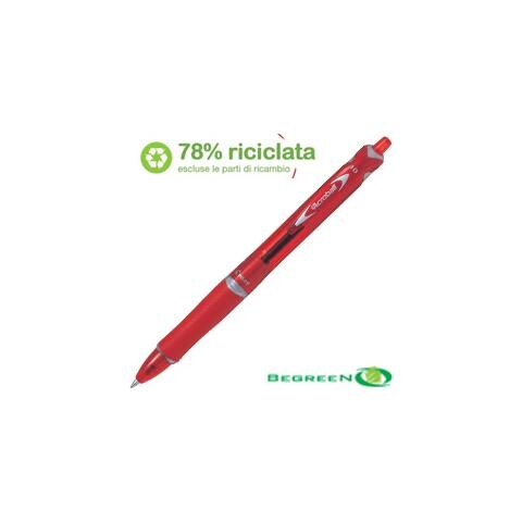 confezione da 10 pezzi - penna sfera scatto acroball plastic 0.7mm rosso begreen - Foto 2
