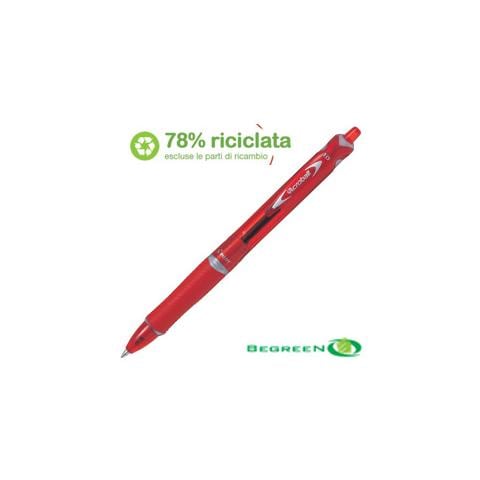confezione da 10 pezzi - penna sfera scatto acroball plastic 0.7mm rosso begreen - Foto 1