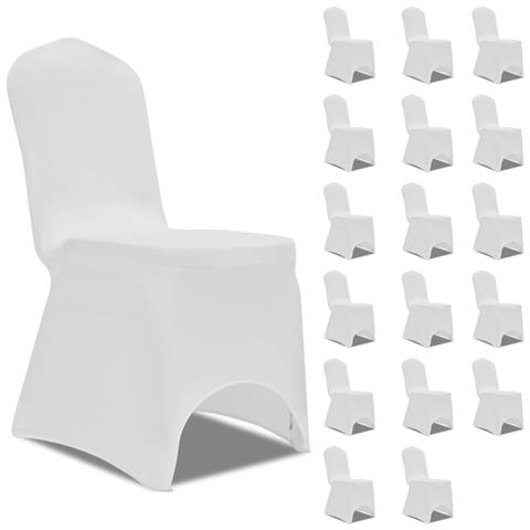 Coprisedie In Tessuto Elasticizzato Bianco 18 Pz - Foto 1