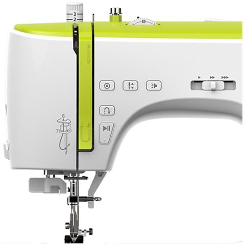 Macchina per Cucire NC-102D Elettronica con 200 Punti 8 Tipi di Asole Colore Bianco / Verde - Foto 2