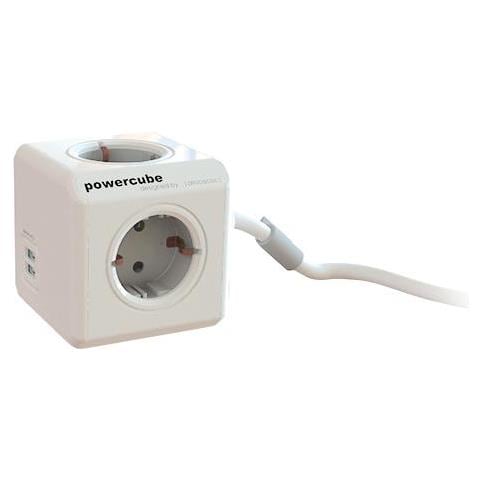 Powercube Extended 4 Prese, 2 Usb 1.5, M, Grigio - Foto 1