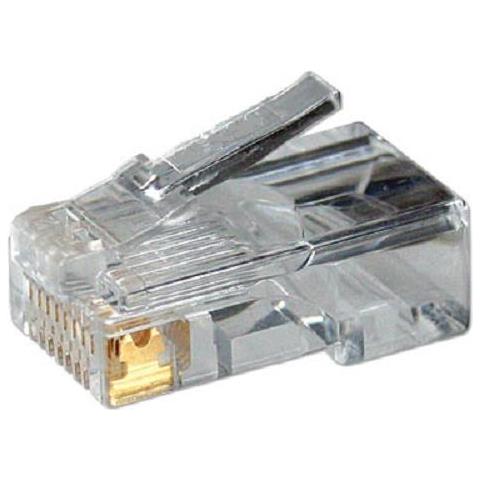 Mp0002 Spina Modulare Cat5eadatto Per Cavo Tondo 8p8cspina Non Schermatacontatti Placcati Oro, Trasparente - Foto 1